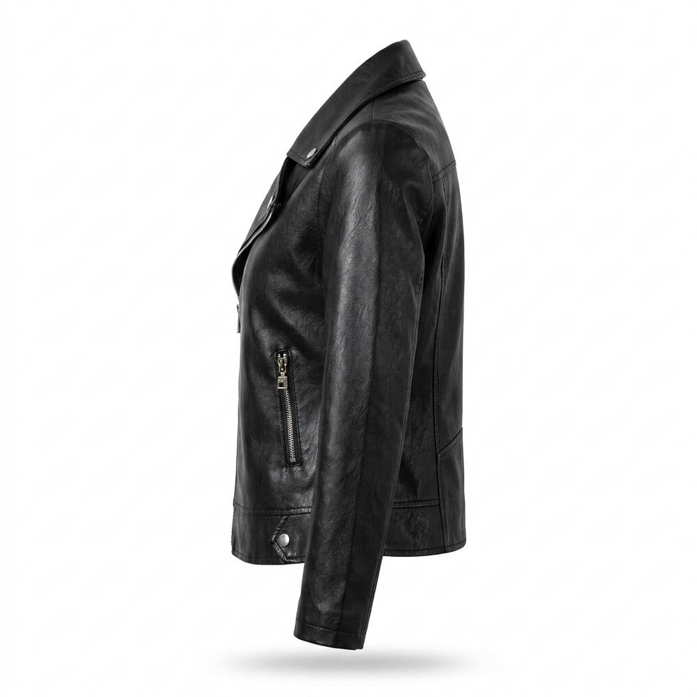 Mens Outlet House - Nidan | Asymmetrical Fitted Leather Jacket Women
