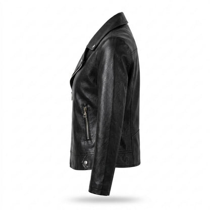Mens Outlet House - Nidan | Asymmetrical Fitted Leather Jacket Women