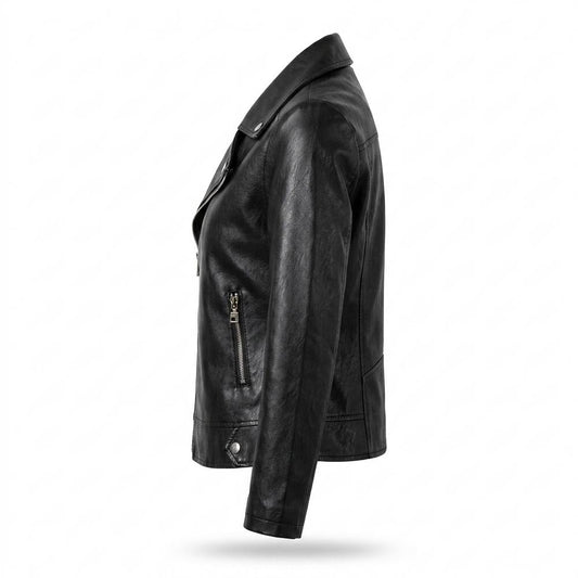 Mens Outlet House - Nidan | Asymmetrical Fitted Leather Jacket Women