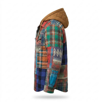 Mens Outlet House - Vamin | Patchwork Hooded Jacket Men