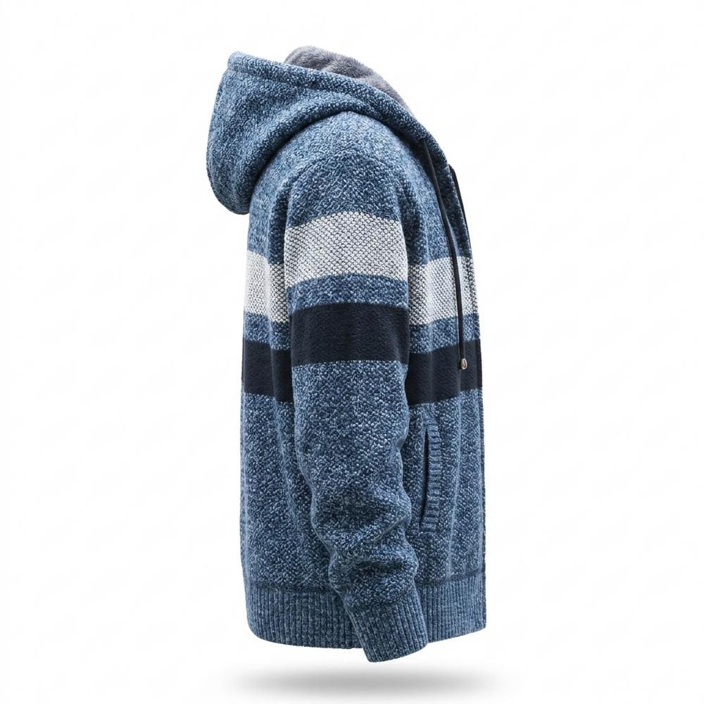Mens Outlet House - Yoron | Fleece-Lined Striped Hoodie Men
