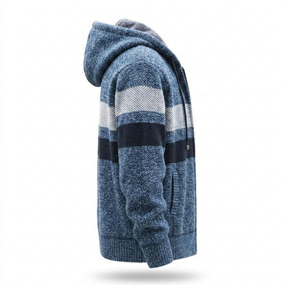Mens Outlet House - Yoron | Fleece-Lined Striped Hoodie Men