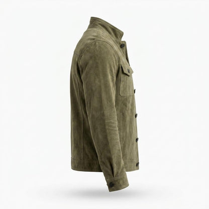 Mens Outlet House - Lefok | Suede-Effect Button-Front Jacket Men