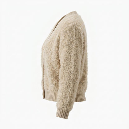 Mens Outlet House - Lovel | Fluffy V-Neck Knit Cardigan Women
