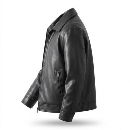 Mens Outlet House - Tilin | Quilted-Lining Zip-Up Leather Jacket Men