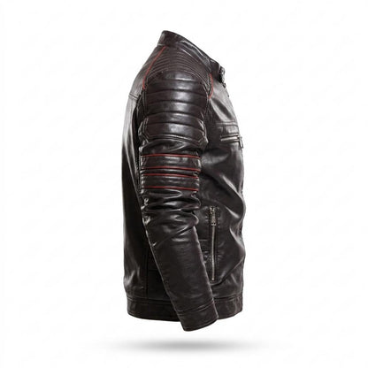 Mens Outlet House - Niran | Quilted Fitted Leather Jacket Men