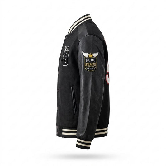 Mens Outlet House - Yolev | Leather-Sleeve Patched Jacket Men
