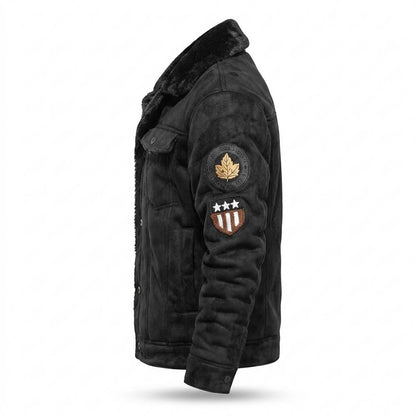 Mens Outlet House - Vesin | Fleece-Lined Suede-Effect Jacket Men