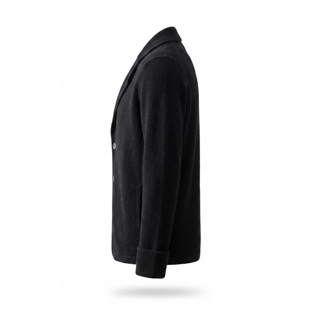 Mens Outlet House - Rivar | Lapel-Collar Single-Button Knit Cardigan Men