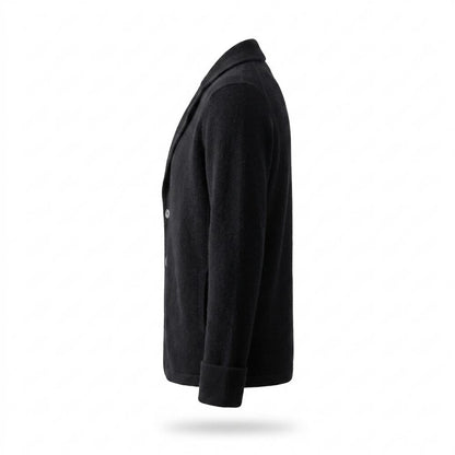 Mens Outlet House - Rivar | Lapel-Collar Single-Button Knit Cardigan Men
