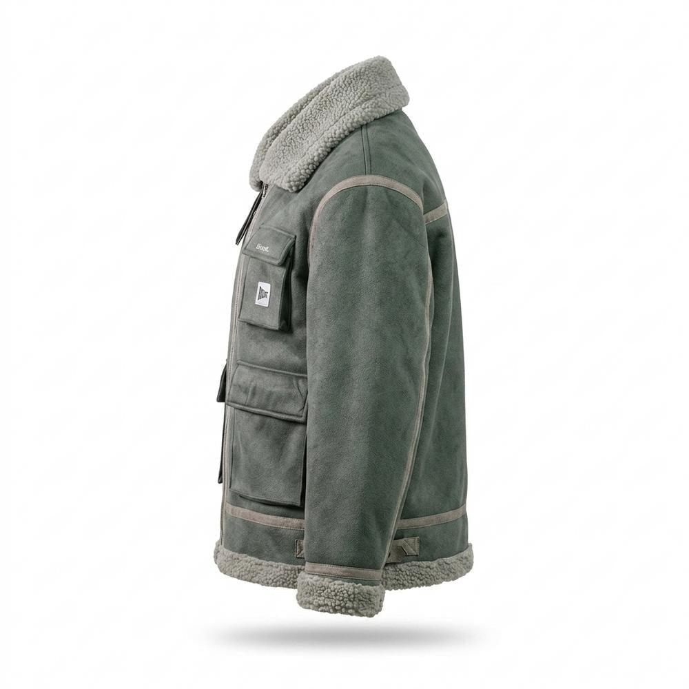 Mens Outlet House - Saran | Shearling-Lined Suede-Effect Jacket Unisex