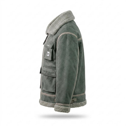 Mens Outlet House - Saran | Shearling-Lined Suede-Effect Jacket Unisex