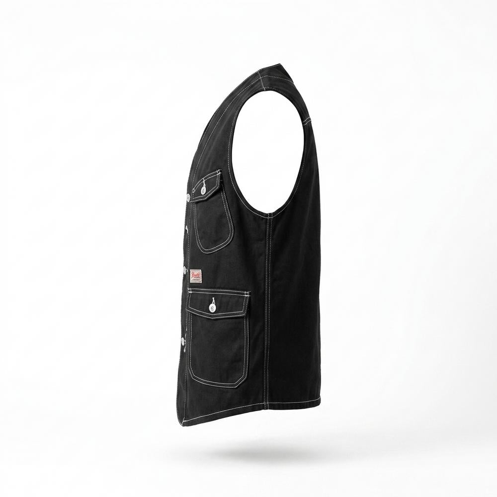 Mens Outlet House - Vavar | Contrast-Stitched Multi-Pocket Vest Men