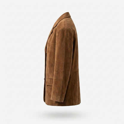 Mens Outlet House - Risan | Suede-Texture Button-Up Jacket Men