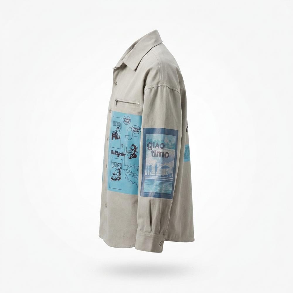 Mens Outlet House - Kaser | Graphic Print Long-Sleeved Shirt Men