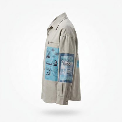 Mens Outlet House - Kaser | Graphic Print Long-Sleeved Shirt Men