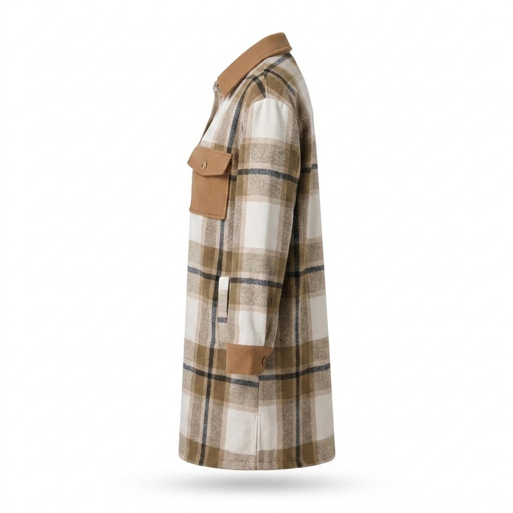 Mens Outlet House - Yurel | Plaid Longline Coat Women