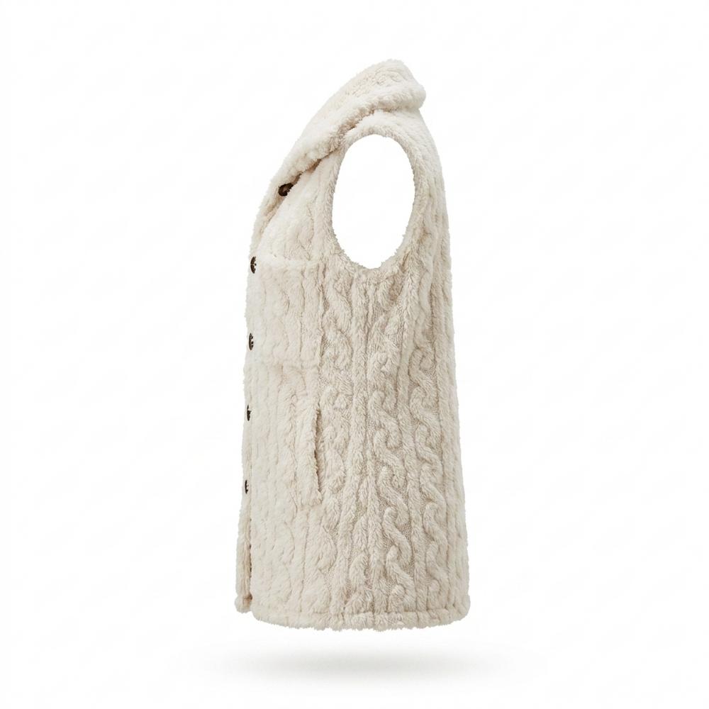 Mens Outlet House - Levar | Cable-Knit Button-Front Vest Women
