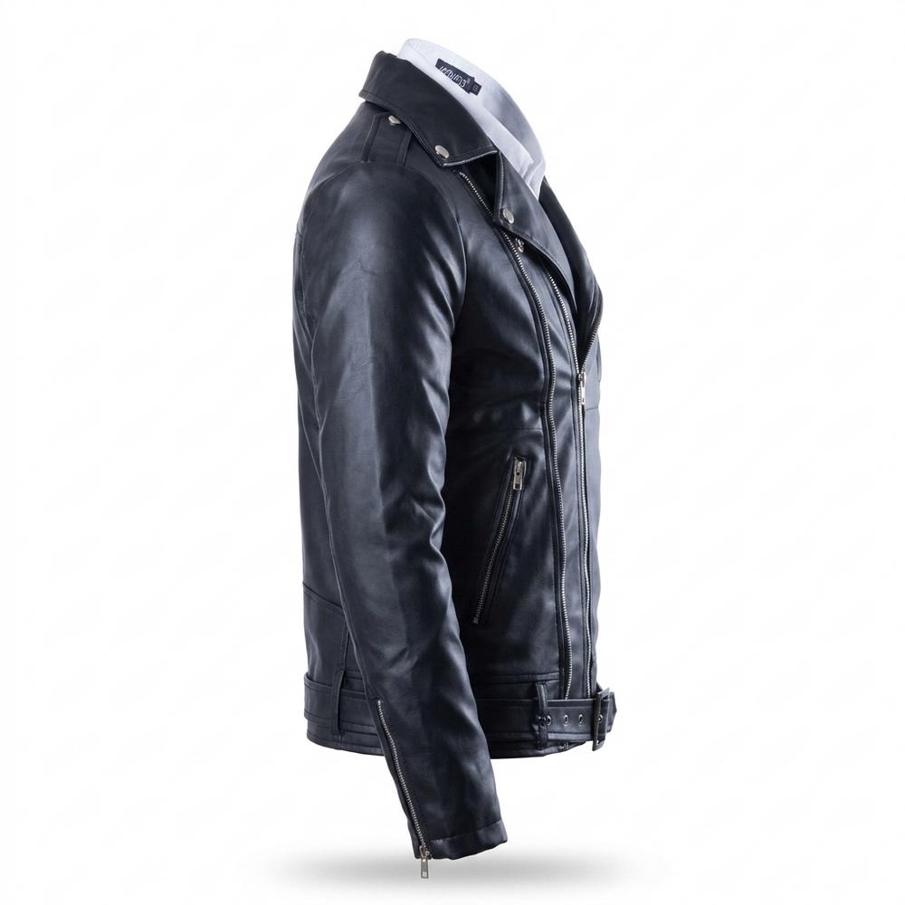 Mens Outlet House - Laver | Asymmetrical Belted Leather Jacket Men