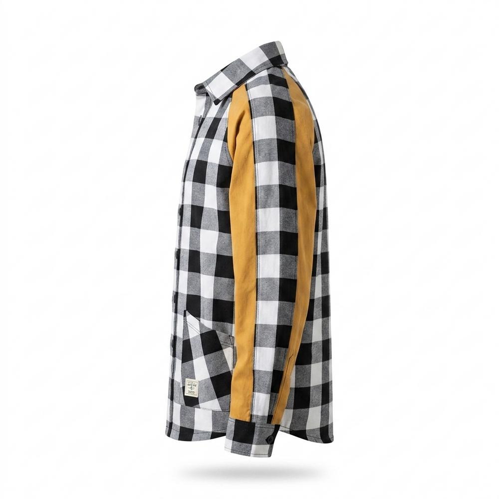 Mens Outlet House - Raral | Color-Blocked Plaid Shirt Men