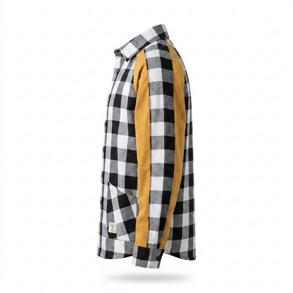 Mens Outlet House - Raral | Color-Blocked Plaid Shirt Men