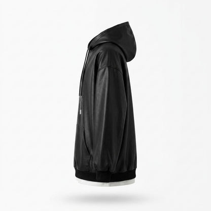 Mens Outlet House - Elmor | Faux Leather Oversized Hoodie Unisex