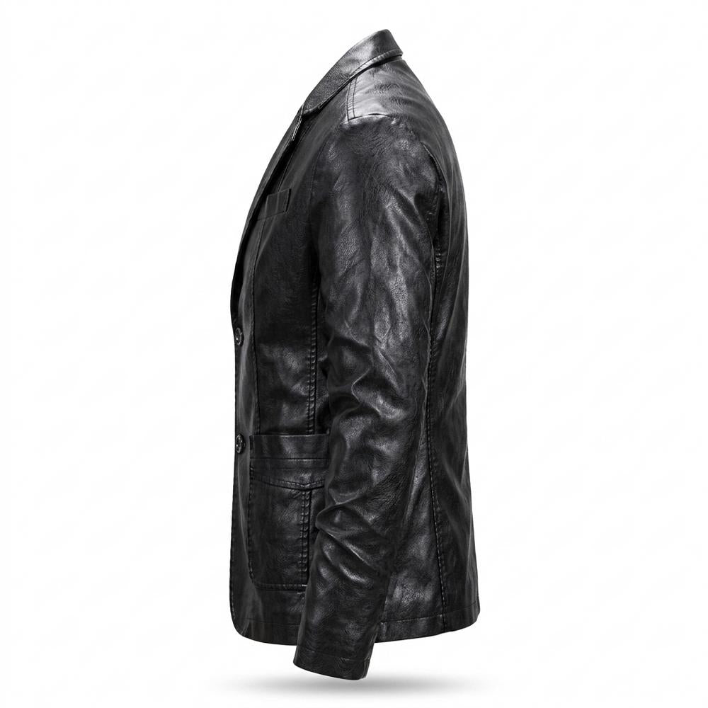 Mens Outlet House - Lysen | Faux Leather Slim Fit Leather Jacket Men