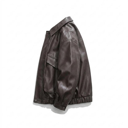 Mens Outlet House - Nevel | Boxy Cut Faux Leather Jacket Unisex