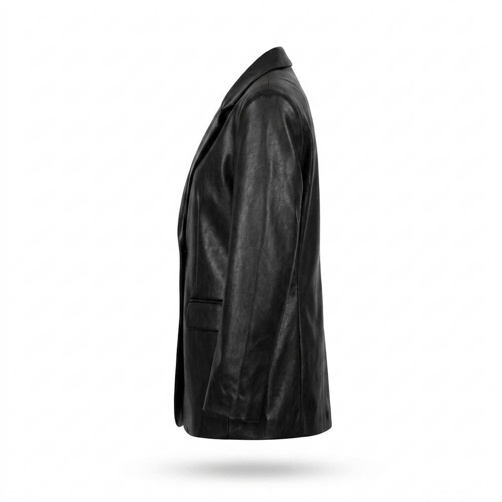 Mens Outlet House - Zenav | Leather-Look Single-Breasted Blazer Women