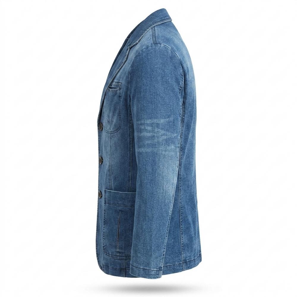 Mens Outlet House - Cakar | Denim Single-Breasted Blazer Men