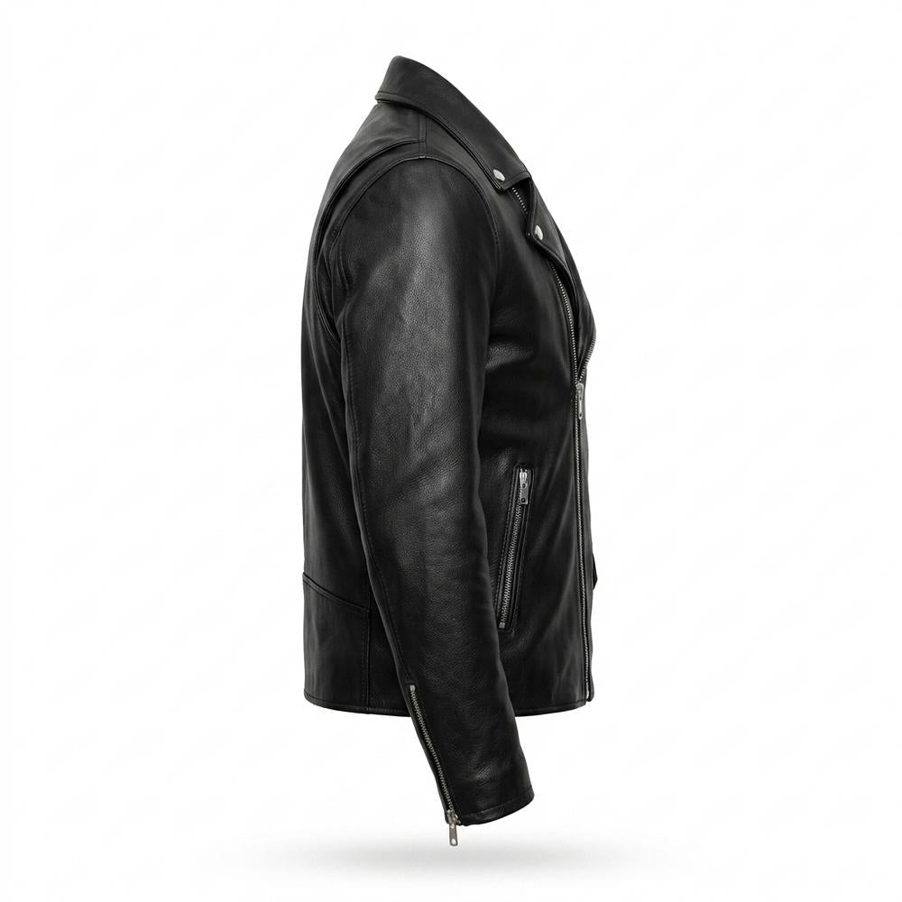 Mens Outlet House - Tivel | Asymmetrical Zippered Leather Jacket Men