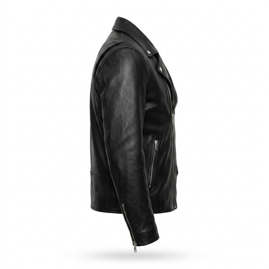 Mens Outlet House - Tivel | Asymmetrical Zippered Leather Jacket Men