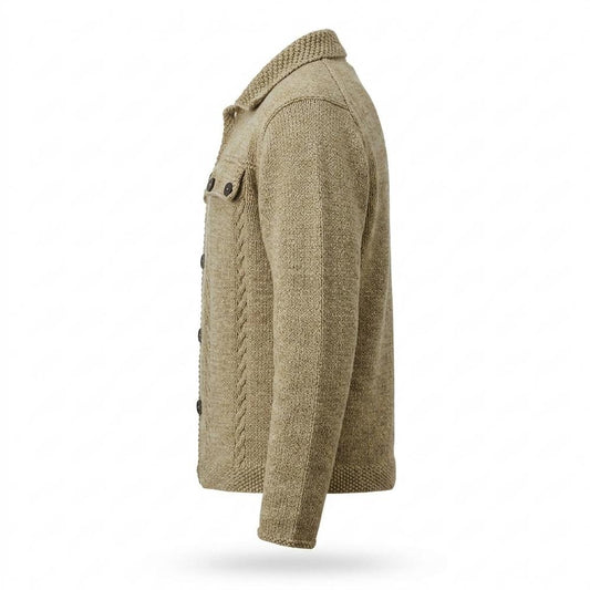 Mens Outlet House - Losol | Cable Knit Collared Knit Cardigan Men