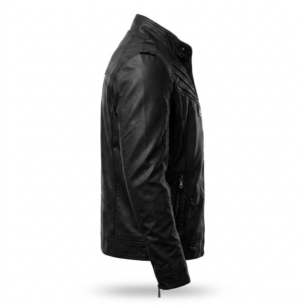 Mens Outlet House - Camir | Quilted Fitted Leather Jacket Men