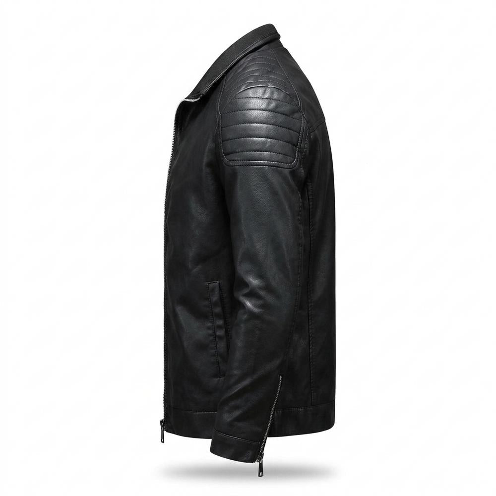 Mens Outlet House - Lomar | Quilted Zippered Leather Jacket Men
