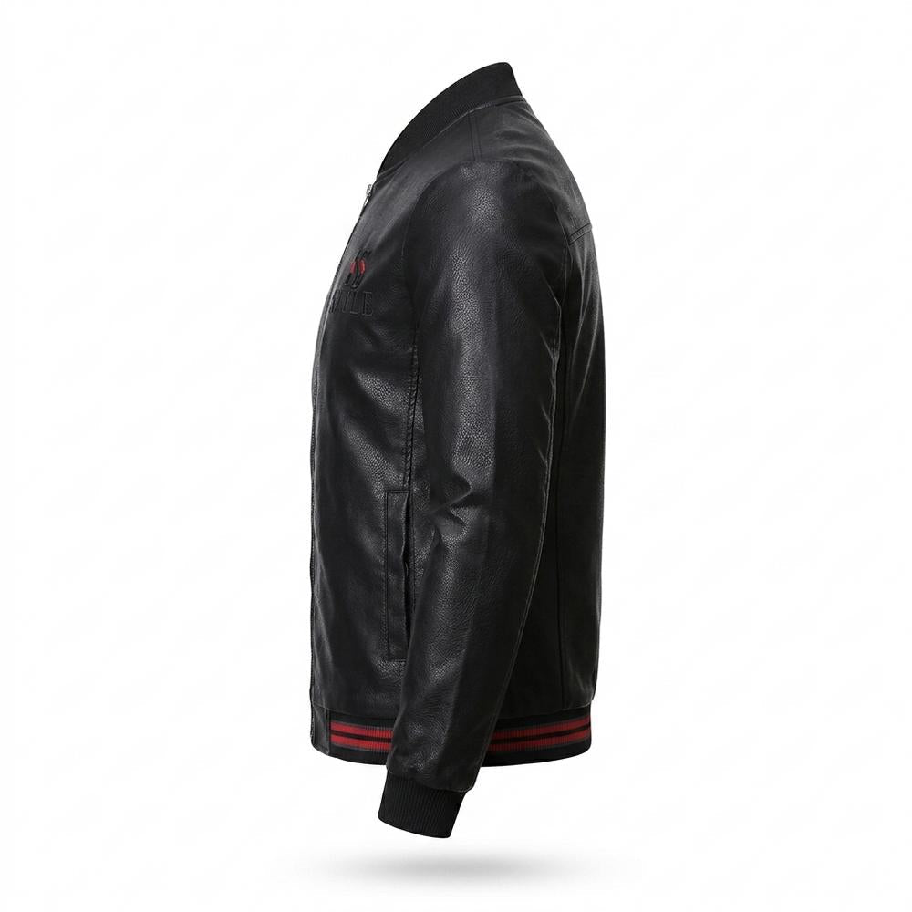 Mens Outlet House - Sarel | Zip-Up Fitted Leather Jacket Men