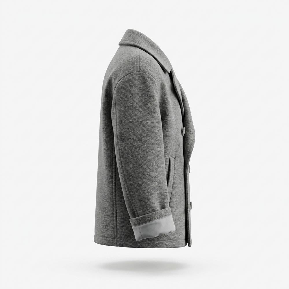 Mens Outlet House - Mevad | Double-Breasted Wool-Look Coat Men
