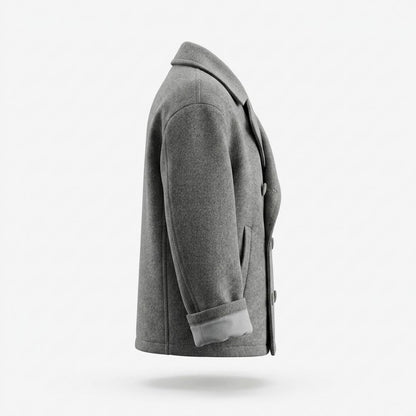 Mens Outlet House - Mevad | Double-Breasted Wool-Look Coat Men