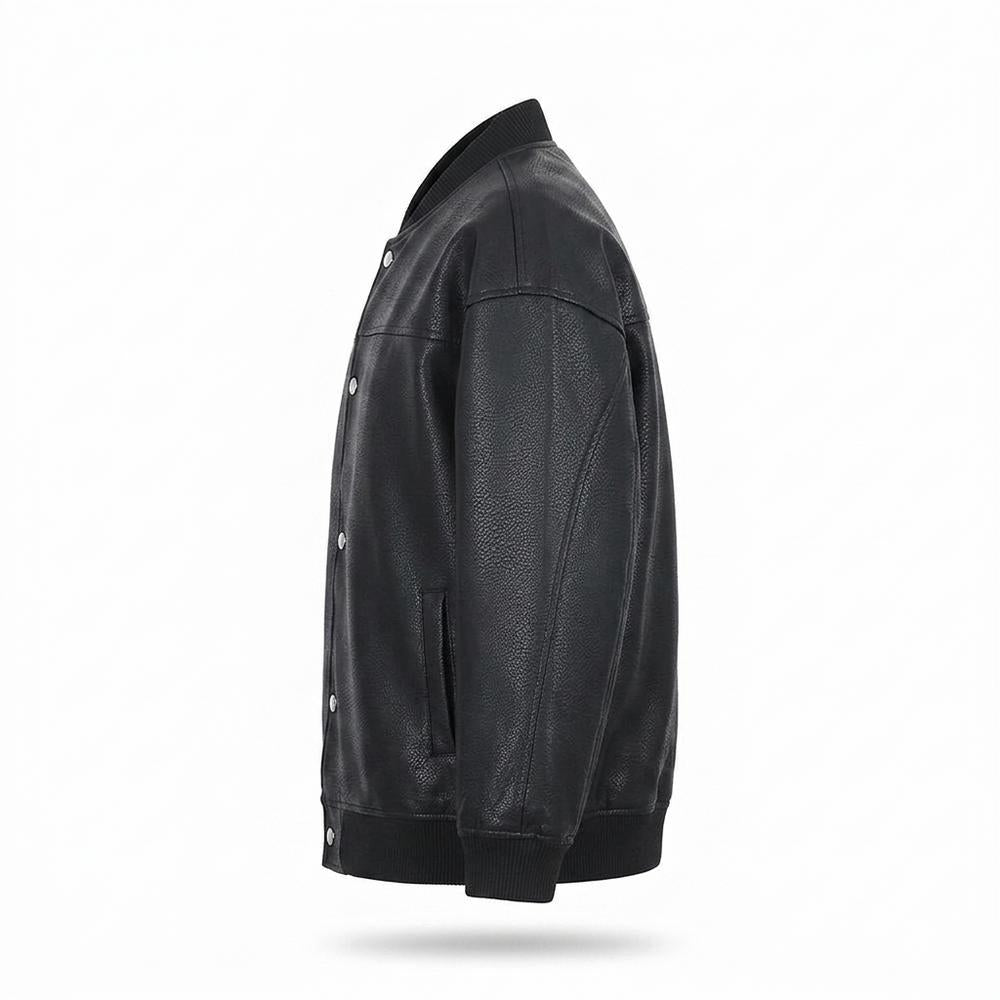 Mens Outlet House - Zesan | Snap-Front Faux-Leather Jacket Unisex