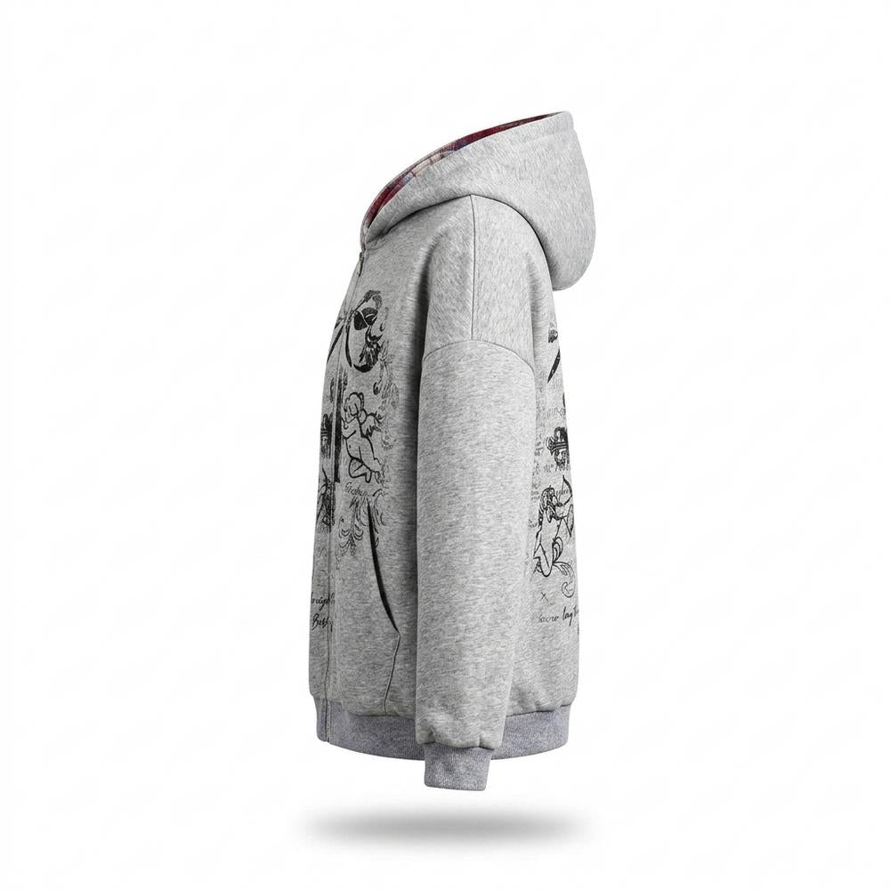 Mens Outlet House - Luviv | Zip-Up Printed Hoodie Unisex
