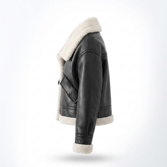 Mens Outlet House - Zalar | Shearling-Lined Cropped Leather Jacket Women