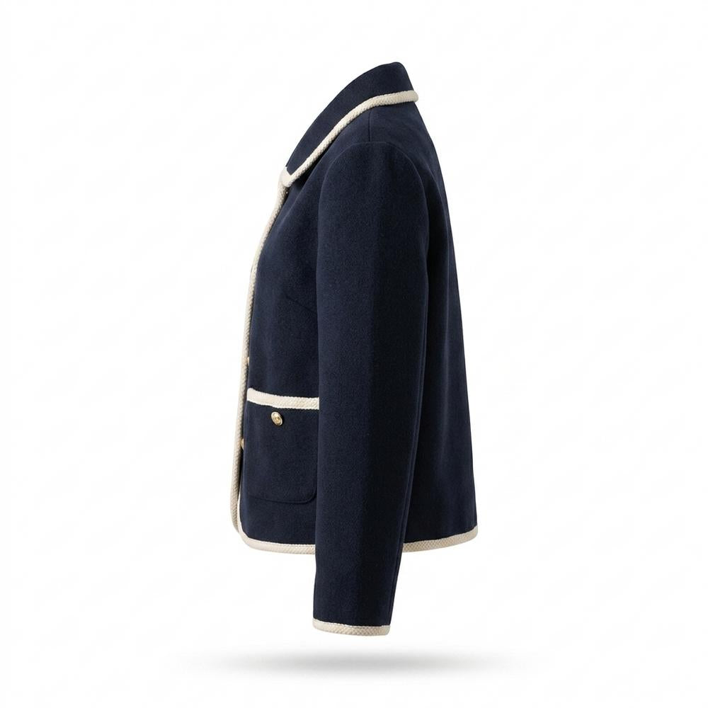 Mens Outlet House - Sasil | Contrast-Trimmed Button-Up Jacket Women