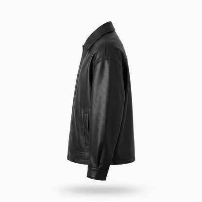 Mens Outlet House - Lator | Button-Front Faux-Leather Jacket Men