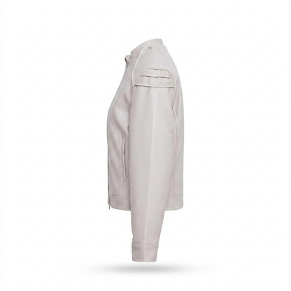 Mens Outlet House - Madan | Double-Zip Stand-Collar Leather Jacket Women