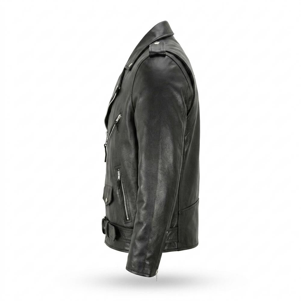 Mens Outlet House - Lyran | Asymmetrical Belted Leather Jacket Unisex