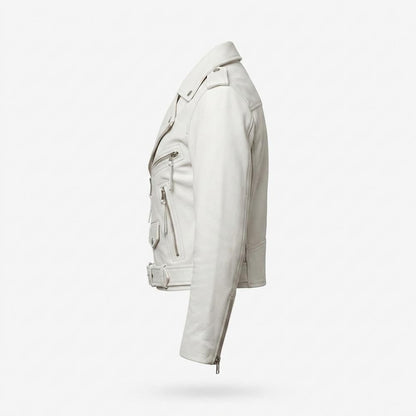 Mens Outlet House - Mehen | Asymmetrical Zip Belted Hem Leather Jacket Women
