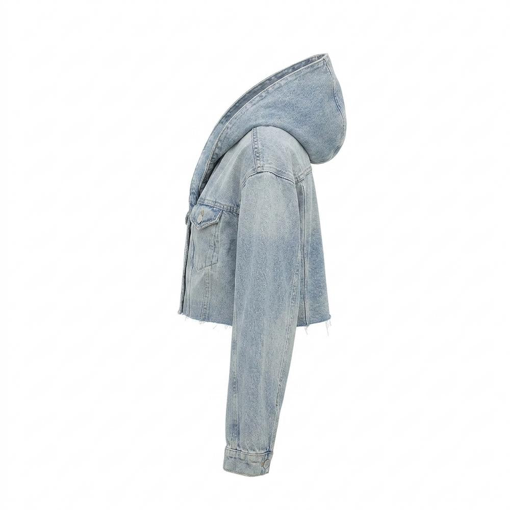 Mens Outlet House - Dahuk | Cropped Hooded Denim Jacket Women