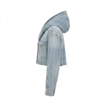 Mens Outlet House - Dahuk | Cropped Hooded Denim Jacket Women