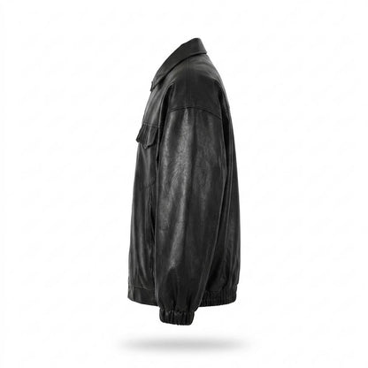 Mens Outlet House - Cavin | Oversized Button-Up Leather Jacket Unisex
