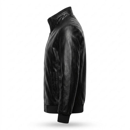 Mens Outlet House - Visin | Zip-Up Lined Leather Jacket Men